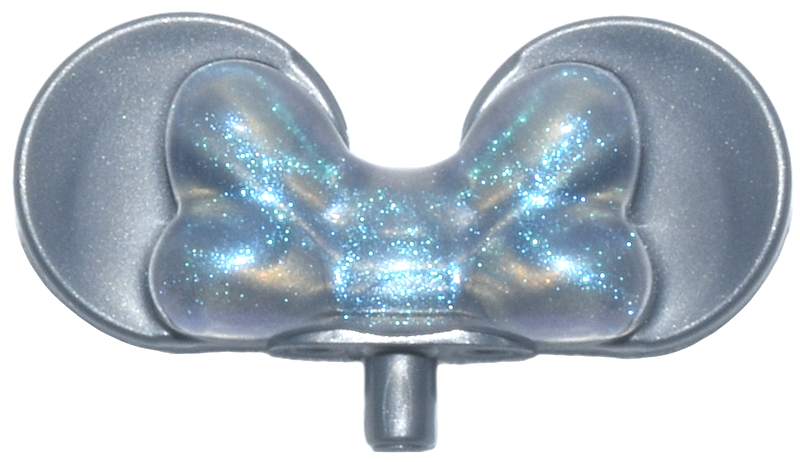 Minifigure, Mouse Ears with Small Pin with Molded Satin Trans-Clear Bow Pattern