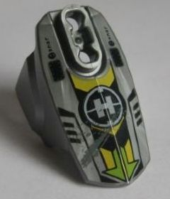 Hero Factory Armor with Ball Joint Socket - Size 5 with Lime Arrows, Black and Yellow Chevrons, and Hero Factory Logo Pattern
