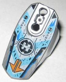 Hero Factory Armor with Ball Joint Socket - Size 5 with Orange Arrows, Blue and White Chevrons, and Hero Factory Logo Pattern
