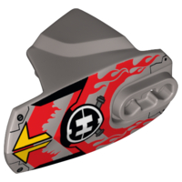 Hero Factory Armor with Ball Joint Socket - Size 5 with Yellow Arrows, Red Flames, and Hero Factory Logo Pattern