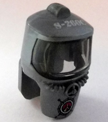 Minifigure, Headgear Hood Hazard Suit with Trans-Brown Face Shield and 'S-260C' Pattern