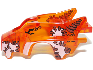 Flywheel Fairing Wolf Shape with White Patches and Brown Stitches Pattern