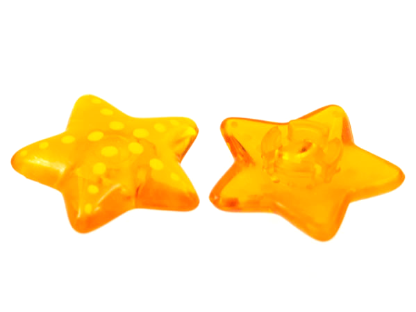 Clikits, Icon Star 2 x 2 Small with Pin, Polished with Radiating Yellow Dots Pattern