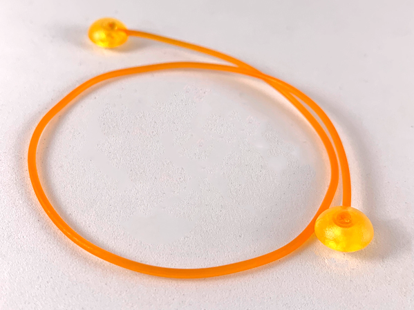 Clikits Cord, Jelly String 240mm with 2 Trans-Light Orange Caps Side Attachment