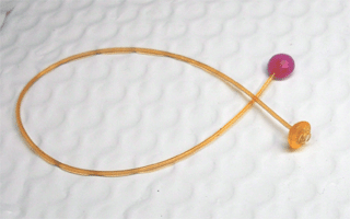 Clikits Cord, Jelly String 240mm with 1 Trans-Dark Pink Cap Side Attachment and 1 Trans-Light Orange Cap Top Attachment