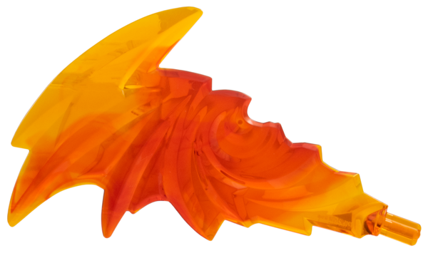 Flame Trail Spiked with Axle End with Marbled Trans-Red Pattern