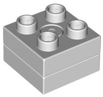 Gray/Gray large square Lego Duplo Item Turntable Swivel
