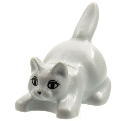 Cat, Crouching with Black Eyes, Eyelashes and Nose Pattern