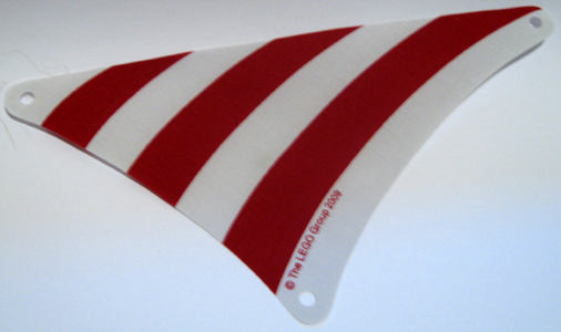 Cloth Sail Triangular 17 x 20 with Red Stripes Pattern
