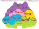 Part No: 103916  Name: Plastic Bush / Tree with Medium Lavender, Bright Pink, Yellow, Medium Azure and Lime Clouds, Cat Ears on Top and Light Decoration Pattern