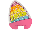 Part No: 10797pls01a  Name: Plastic Part for Set 10797 - Dark Pink, Orange, Yellow, Lime and Medium Azure Cat Ear with Dark Purple Outline, White Mesh and Dots Pattern