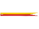 Part No: 108721pb01  Name: Cloth Banner Flag Pointed Ends with Red and Yellow Halves / Stripes Pattern