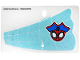 Part No: 116026  Name: Plastic Sail Triangular with Red and Black Spider-Man (Spidey) Head with Blue Pirate Hat on Medium Azure and White Web Pattern