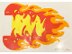 Part No: 1875  Name: Plastic Fire with 8 Holes for Towballs and Yellow, Red, and Orange Flames Pattern