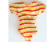 Part No: 22202  Name: Scala, Clothes Female Leotard with Medium Lime, Red, Yellow and White Stripes Pattern