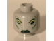 Part No: 3626bpb0245  Name: Minifigure, Head Alien with HP Merman Fish Eyes, Green Lips Pattern - Blocked Open Stud