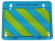 Part No: 41339pls01b  Name: Plastic Part for Set 41339 - Dark Azure Awning with Lime Diagonal Stripes Pattern