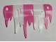 Part No: 41375pls01b  Name: Plastic Part for Set 41375 - Sail, Ragged with 3 Dark Pink and 2 White Stripes Pattern