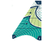 Part No: 41716pls01a  Name: Plastic Part for Set 41716 - Sail with Dark Blue, Yellowish Green, and Dark Turquoise Waves, Swirls, and Dots Pattern