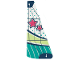 Part No: 41716pls01b  Name: Plastic Part for Set 41716 - Sail with Coral Stars and Dark Blue, Yellowish Green, and Dark Turquoise Stripes and Dots Pattern