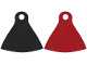Part No: 49527  Name: Minifigure Cape Cloth with Single Top Hole with Red and Black Sides - Spongy Stretchable Fabric
