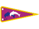 Part No: 5845pls01  Name: Plastic Part for Set  5845 - Dark Pink and Yellow Pennant Flag with Blue and White Dolphins Pattern