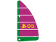 Part No: 5846pls01  Name: Plastic Part for Set  5846 - Dark Pink and Green Sail with Yellow 'B05' Pattern