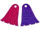 Part No: 61547  Name: Mini Doll, Cape Cloth, Bell Shaped with 3 Notches, One Side Magenta, One Side Dark Purple