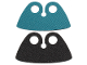 Part No: 65743  Name: Minifigure Cape Cloth, High Rounded Collar with Dark Azure and Black Sides
