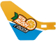 Part No: 69846  Name: Plastic Tail for Flying Helicopter with 'ViTA RUSH racing' Logo on Bright Light Orange and Dark Azure Background Pattern on Both Sides
