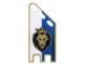 Part No: 70404pls01a  Name: Plastic Part for Set 70404 - Flag with Squared Ends with Black and Gold Lion with Crown on Blue and White Halves Pattern