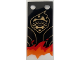 Part No: 70674pls01a  Name: Plastic Part for Set 70674 - Black Tattered Flag with Gold Cobra on Fire Crest and Trans-Orange and Trans-Red Flames Pattern