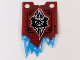 Part No: 70678pls01a  Name: Plastic Part for Set 70678 - Dark Red Tattered Flag with Black and White Ice Emperor Crest and Trans-Light Blue Icicles, LEGO Copyright on Right Pattern