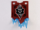 Part No: 70678pls01b  Name: Plastic Part for Set 70678 - Dark Red Tattered Flag with Black and White Ice Emperor Crest and Trans-Light Blue Icicles, LEGO Copyright on Left Pattern