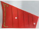 Part No: 70738pls01b  Name: Plastic Part for Set 70738 - Red Sail with Dark Red Lines and Gold Trim Pattern