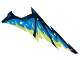 Part No: 71796pls01b  Name: Plastic Part for Set 71796 - Dragon Wing with Dark Blue Limb and Dark Azure and Bright Light Yellow Membranes Right Pattern