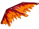 Part No: 71822pls01a  Name: Plastic Part for Set 71822 - Dragon Wing with Dark Red Spines and Red, Orange, and Trans-Orange Membranes with Flames Pattern