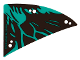 Part No: 75572pls01d  Name: Plastic Part for Set 75572 - Wing Banshee Ikran Right Tailwing with Dark Turquoise and Dark Brown Skin Pattern