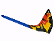 Part No: 75574pls01a  Name: Plastic Part for Set 75574 - Wing Dragon Toruk Left Tailwing with Black Veins and Red, Bright Light Orange, Yellow, and Blue Trim Pattern