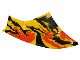 Part No: 75574pls01d  Name: Plastic Part for Set 75574 - Wing Dragon Toruk Right with Black Veins and Red, Bright Light Orange, and Yellow Trim Pattern