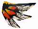 Part No: 75574pls01f  Name: Plastic Part for Set 75574 - Wing Dragon Toruk Right Wingtip with Black Veins and Red, Bright Light Orange, Yellow, and Blue Trim Pattern