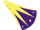 Part No: 79304  Name: Cloth Tent / Roof Narrow with Dark Purple and Bright Light Yellow Zigzag and Star Pattern