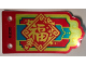 Part No: 80111pls01a  Name: Plastic Part for Set 80111 - Flag 4 x 8 with Gold, Medium Azure and Red Chinese Logogram '福' (Blessing), Stars, Fish and Flower Pattern