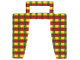 Part No: 97122  Name: Cloth Curtain with Red, Yellow, and Green Pattern