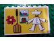 Part No: BA051pb01  Name: Stickered Assembly 8 x 1 x 4 with Jumping-Jack, House, Lake and Clown Pattern on Yellow Background (Sticker) - Set 297 - 4 Brick 1 x 8