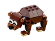 Part No: bear01  Name: Bear with Black Eyes with Pupils Pattern and Reddish Brown Round Plate Ears - Brick Built