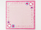 Part No: clikits310pb01  Name: Clikits Paper, Card with Hole with Hearts, Stars, and Flowers on Pink Background with Dark Pink Border Pattern