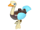 Part No: dupostrich02  Name: Duplo Ostrich with Orange Beak, Medium Azure Wings and Tail Feathers (Merc)