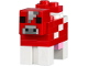 Part No: minecow02a  Name: Minecraft Cow, Mooshroom (Dark Bluish Gray Pixel Between Eyes) - Brick Built