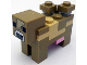 Part No: minecow09  Name: Minecraft Cow, Mooshroom (Dark Tan and Tan) - Brick Built